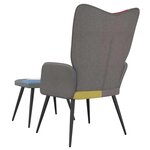 vidaXL Chaise de relaxation avec tabouret Patchwork Tissu