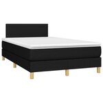 vidaXL Sommier à lattes de lit matelas et LED noir 120x190 cm tissu