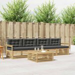 vidaXL Ensemble de canapés d'extérieur 5 Pièces Blanc et anthracite