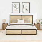 vidaXL Armoires de chevet lumières LED 2Pièces chêne artisanal 38x34x50cm