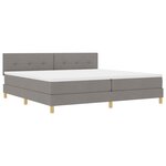 vidaXL Lit à ressorts avec coussin Taupe 200 x 200 cm tissu