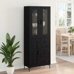 vidaXL Haut Armoire avec tiroir 2 Pièces Chêne noir Bois d'ingénierie