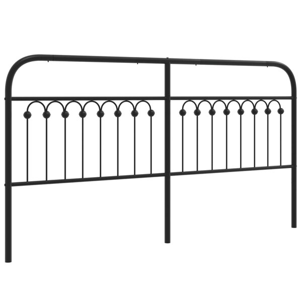 vidaXL Tête de lit métal noir 180 cm