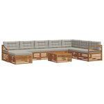 vidaXL Ensemble de canapés d'extérieur 9 Pièces Gris Naturel et Clair