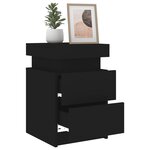 vidaXL Tables de chevet avec lumières LED 2 Pièces noir 35x39x55 cm