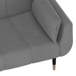vidaXL Canapé-lit à 2 places avec deux oreillers Gris clair Velours