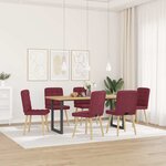 vidaXL Chaises à manger lot de 6 rouge bordeaux tissu