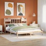 vidaXL Lit bibliothèque sans matelas 180x200 cm bois massif de pin