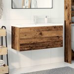 vidaXL Meuble lavabo avec bassin et robinet intégrés vieux bois