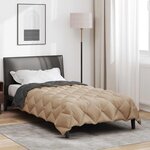 vidaXL Duvet d'hiver Anthracite et Taupe 220 x 135 cm Microfibre