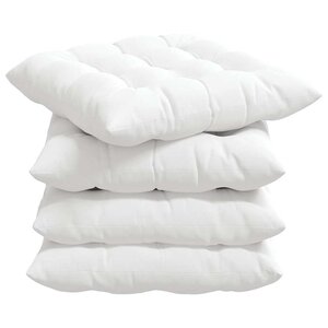 vidaXL Coussins de siège 4 Pièces Blanc 40 x 40 x 6 cm tissu