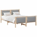 vidaXL Cadre de lit avec tête de lit Gris clair 150 x 200 cm tissu