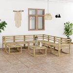 vidaXL Salon de jardin 9 Pièces bois de pin imprégné de vert