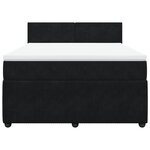 vidaXL Sommier à lattes de lit et matelas Noir 160x200 cm Velours