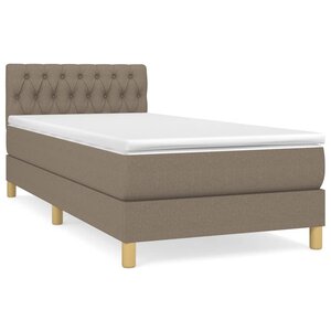 vidaXL Sommier à lattes de lit avec matelas Taupe 80x200 cm Tissu