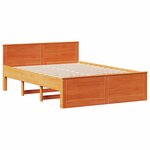 vidaXL Lit bibliothèque sans matelas cire marron 160x200 cm pin massif