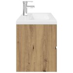 vidaXL Meuble lavabo avec bassin et robinet intégrés chêne artisanal