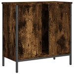 vidaXL Armoire lavabo de salle de bain chêne fumé 60x30x60 cm