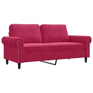 vidaXL Canapé à 2 places Rouge bordeaux 140 cm Velours
