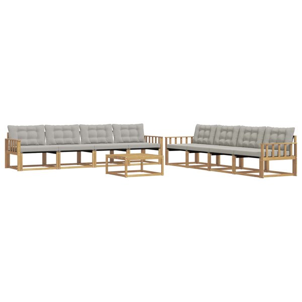 vidaXL Ensemble de canapés d'extérieur 9 Pièces Blanc et gris clair