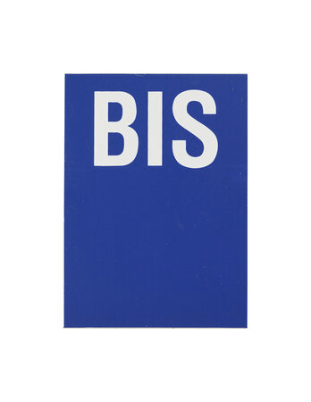THIRARD - Plaque de signalisation BIS  marquage blanc sur fond bleu  panneau PVC adhésif  65x90mm