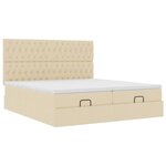VidaXL Cadre de lit ottoman avec matelas crème 200x200cm tissu