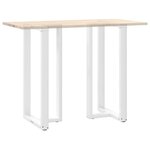 vidaXL Pieds de table de bar en T  2 pièces  blanc  60 x 35 x (110-111) cm  acier
