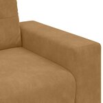 vidaXL Sofa 3 places avec coussin Marron Velours