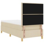vidaXL Lit à ressorts avec matelas Crème 100 x 200 cm tissu