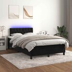 vidaXL Sommier à lattes de lit et matelas LED noir 120x190 cm velours