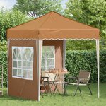 vidaXL Tente de fête pop-up 195 x 195 x 245 cm Beige Tissu Oxford