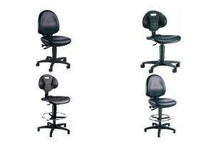 chaise de travail TEC 50 Counter, similicuir, noir TOPSTAR