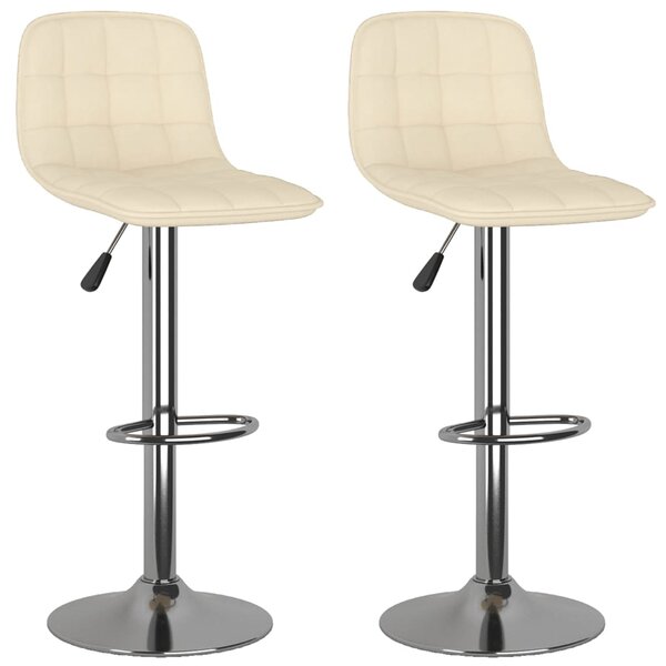vidaXL Tabourets de bar lot de 2 crème tissu