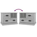 vidaXL Table de chevet gris béton 60x39x45 cm