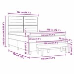 vidaXL Lit à ressort avec matelas & banc brun foncé 140x200 cm tissu