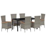 vidaXL Ensemble de salle à manger pour jardin 7 Pièces Gris Poly rotin