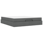 vidaXL Cadre de lit avec matelas avec matelas 2 Pièces Gris Foncé tissu