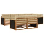 vidaXL Ensemble de canapés d'extérieur avec coussin 7 Pièces