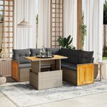 vidaXL Salon de jardin avec coussins 6 Pièces beige résine tressée