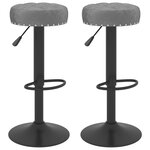 vidaXL Tabourets de bar lot de 2 gris foncé velours