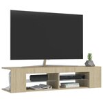 vidaXL Meuble TV avec lumières LED chêne sonoma 135x39x30 cm
