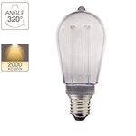 Ampoule led déco hologramme edison au verre fumé  culot e27  4w cons.  100 lumens  lumière blanc chaud