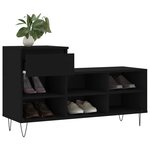 vidaXL Armoire à chaussures Noir 102x36x60 cm Bois d'ingénierie