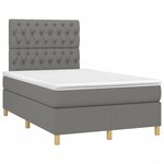vidaXL Sommier à lattes de lit avec matelas gris foncé 120x190cm tissu