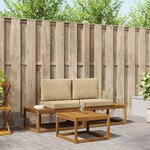 vidaXL Ensemble de canapés d'extérieur avec coussin 3 Pièces Naturel