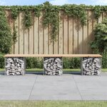 vidaXL Banc de jardin design de gabion 203x44x42 cm bois massif de pin