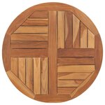 vidaXL Dessus de table Bois de teck solide Rond 2 5 cm 70 cm