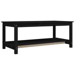 vidaXL Table basse Noir 110x55x45 cm Bois massif de pin