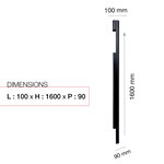 Pied latéral à sceller Noir Sablé RAL 2100 MS