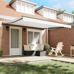 vidaXL Cadre d'auvent Blanc 400 × 300 cm Polyester avec revêtement PU